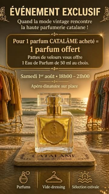 Affiche de la soirée vide-dressing et parfums Catalâme